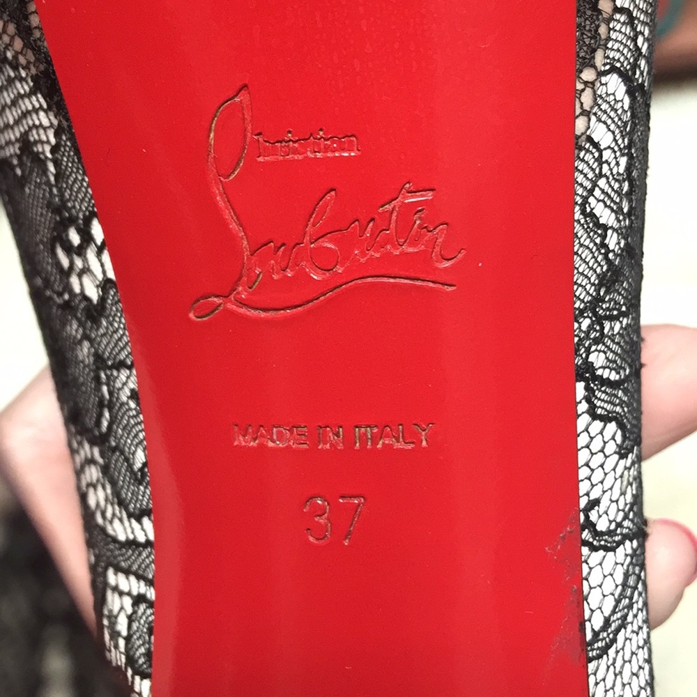 Christian Louboutin satin lace chantilly 37 - Picture 4 of 7
